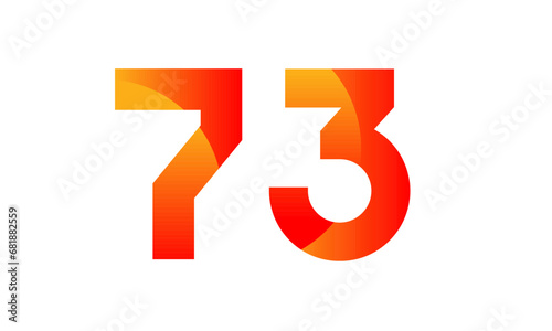 Red Orange Number Modern Fresh Logo