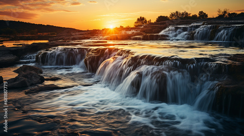 sunset over the river HD 8K wallpaper Stock Photographic Image © AA
