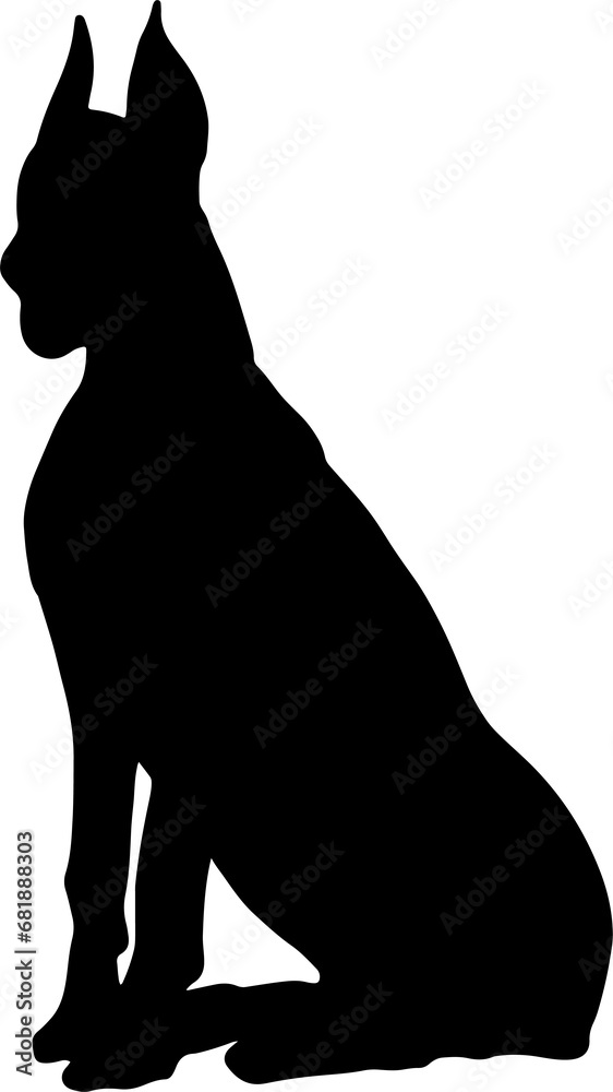 The doberman dog Silhouette for logo or pet concept