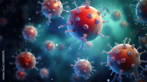 illustration of immune cells fighting germs in the human body created with Generative AI Technology
