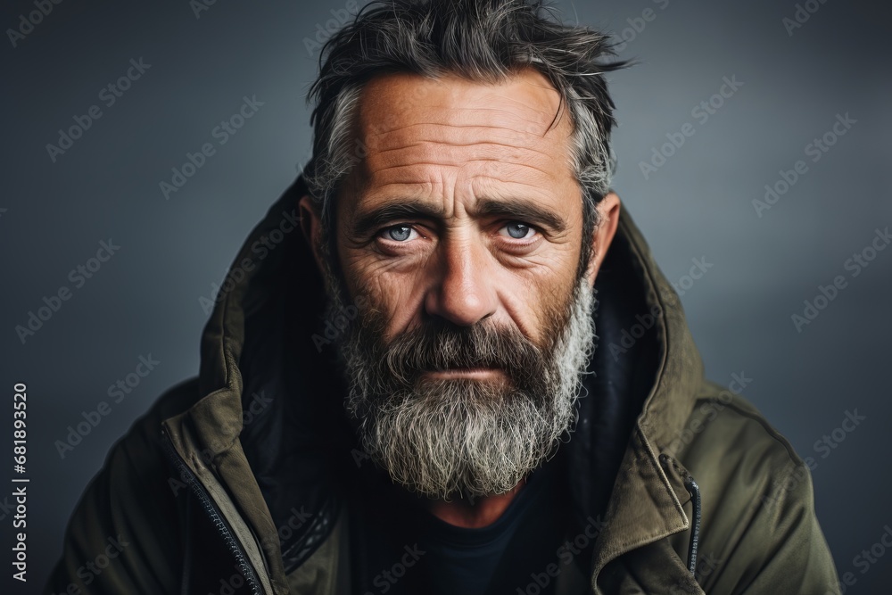 Portrait of an old man with a long beard and mustache. Portrait of an old man with a long beard and mustache.