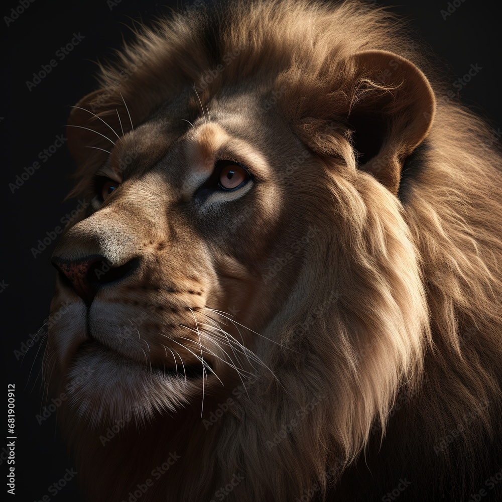 Naklejka premium Portrait of a majestic lion