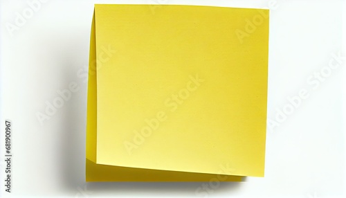 Yellow sticky note isolated white background front view adhesive paper copy space notice memo reminder message cut-out object blank business notebook stationery stationary pad text office bulletin