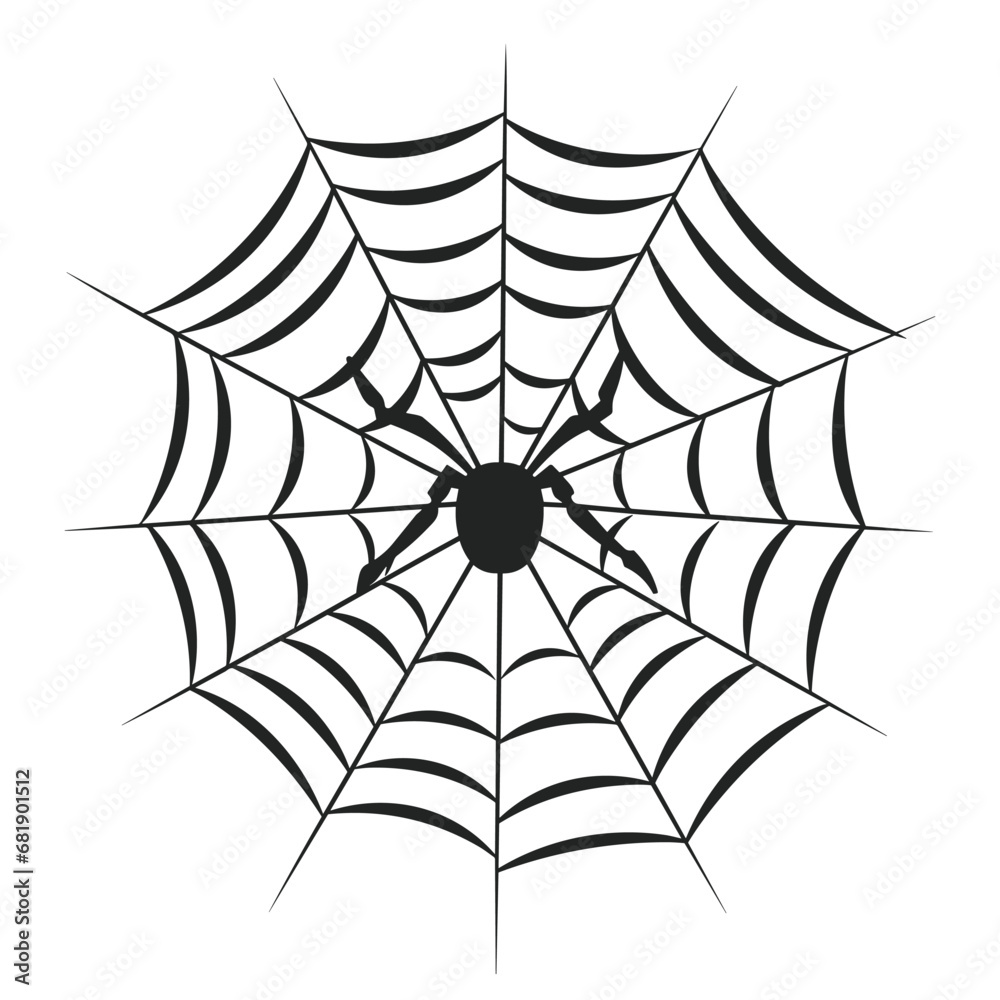 Obraz premium A cobweb vector isolated on a White background, A Spider web silhouette