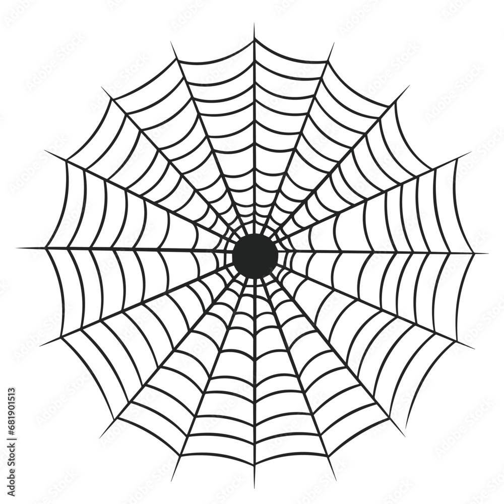 Obraz premium A cobweb vector isolated on a White background, A Spider web silhouette