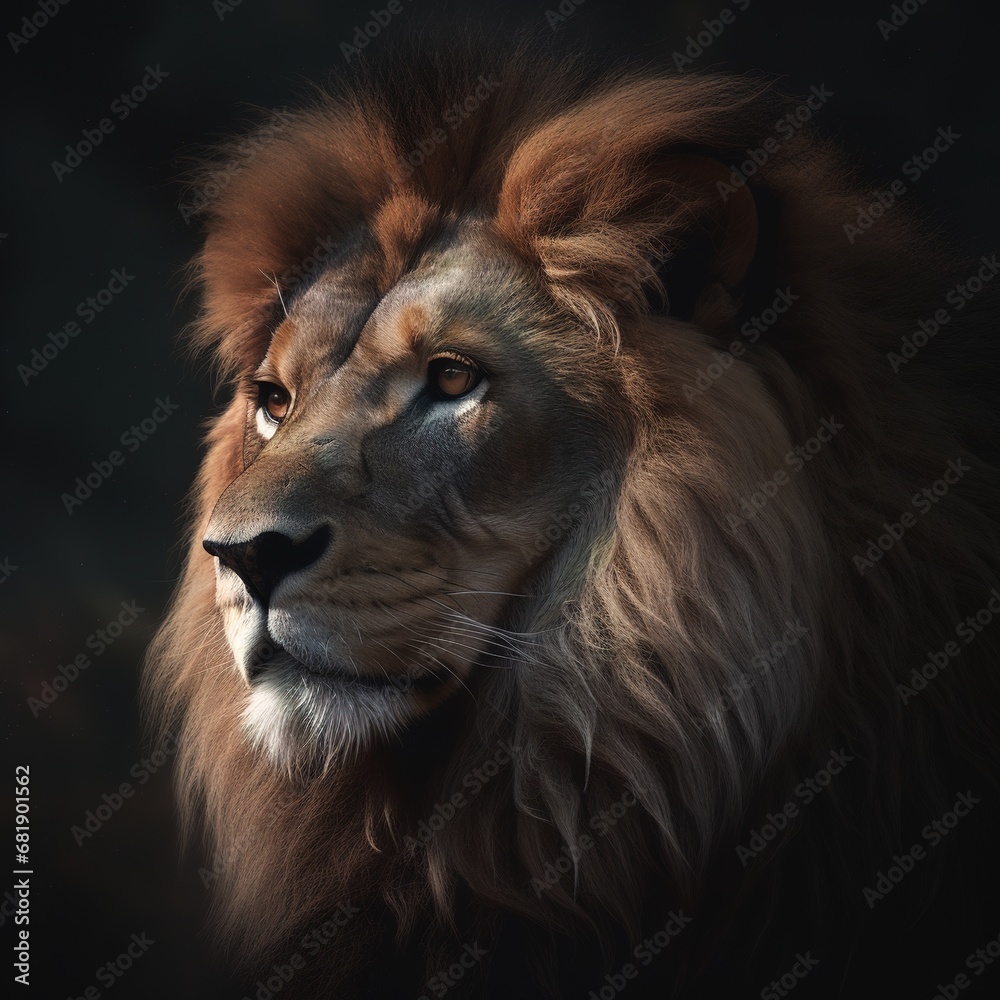 Portrait of a majestic lion