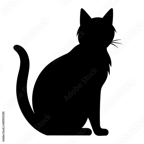 A silhouette of a black cat, Scary Cat Vector isolated on a white background