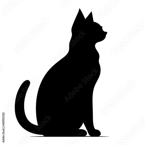 A silhouette of a black cat, Scary Cat Vector isolated on a white background