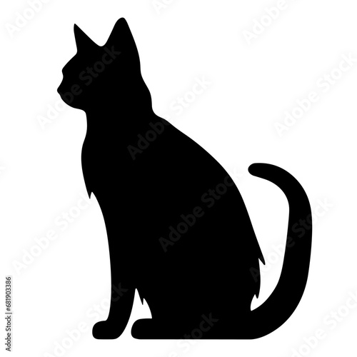 A silhouette of a black cat, Scary Cat Vector isolated on a white background