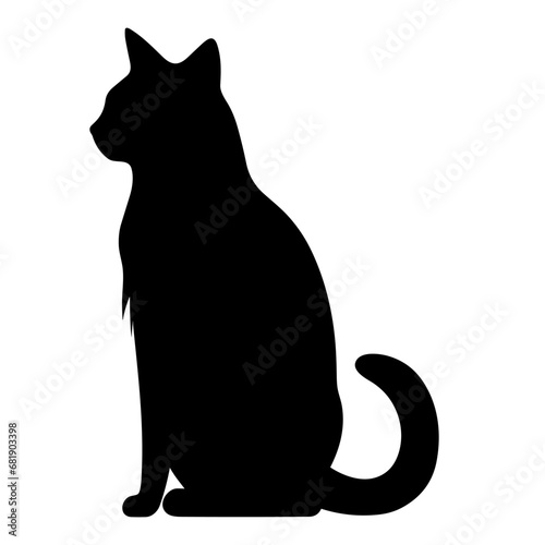 A silhouette of a black cat, Scary Cat Vector isolated on a white background