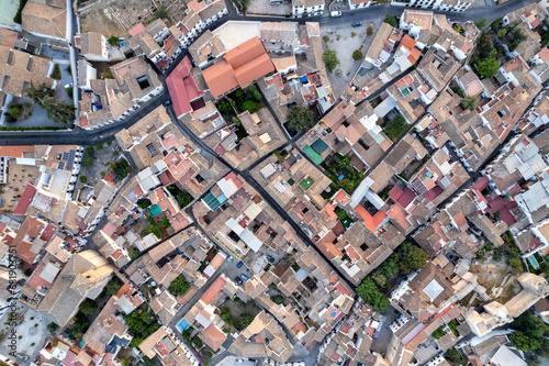 Overhead view of the charming Albaicin neighborhood on the hill in Granada, Spain