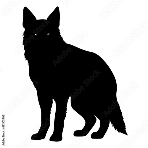 A Scary Dog Vector Silhouette isolated on a white background