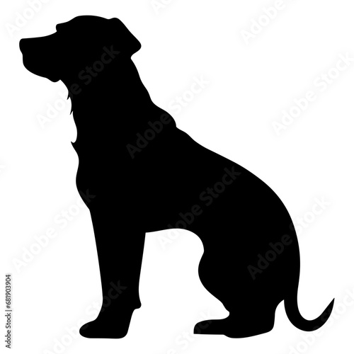 A Scary Dog Vector Silhouette isolated on a white background