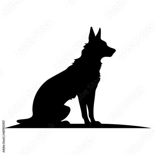 A Scary Dog Vector Silhouette isolated on a white background