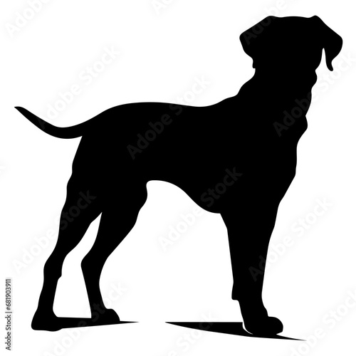 A Scary Dog Vector Silhouette isolated on a white background