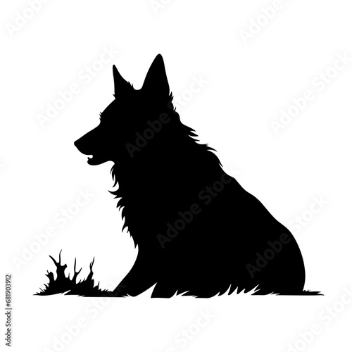 A Scary Dog Vector Silhouette isolated on a white background