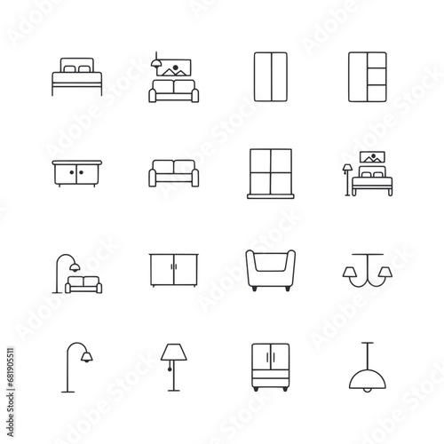 Furniture icon set vector illustration