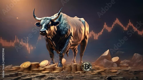 A solid foundation of increases on a crypto currency price chart, ilrating a strong bull run in the market. . photo