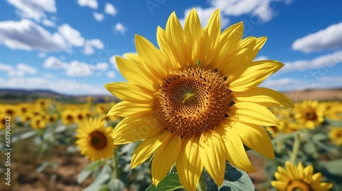 sunflower field in the summer