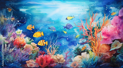 underwater world watercolor © Aura