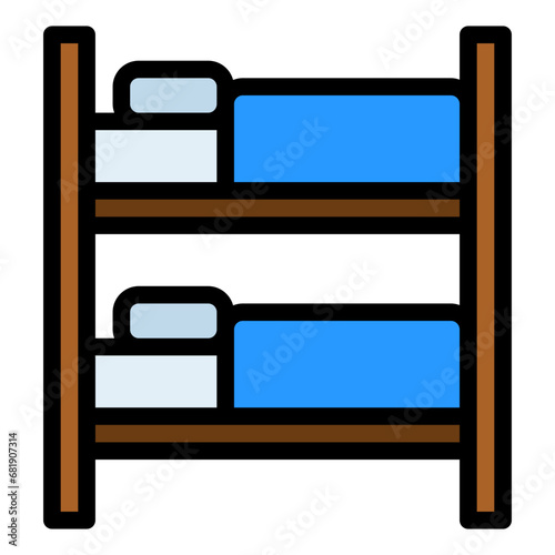 bunk bed filled line icon