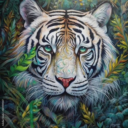 white tiger in the forest