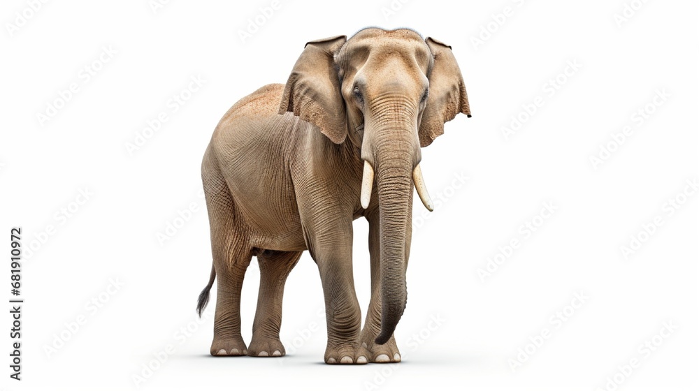 emale asia elephant isolated on white background