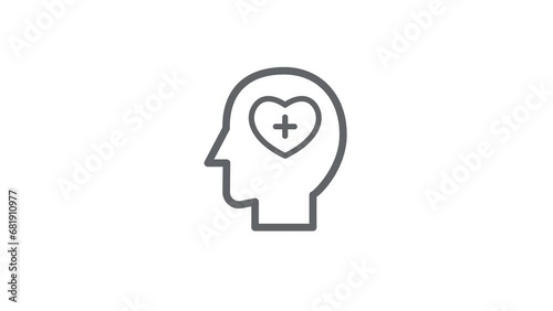 animated health icon set. mental health, lungs, dental