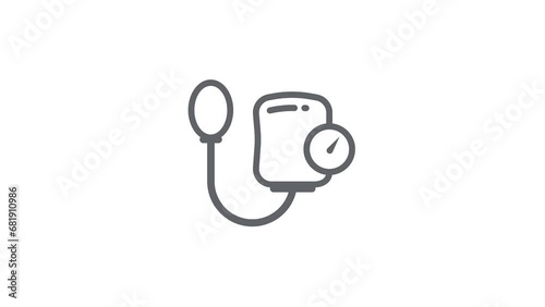 animated health icon set. blood pressure, donation, band-aid