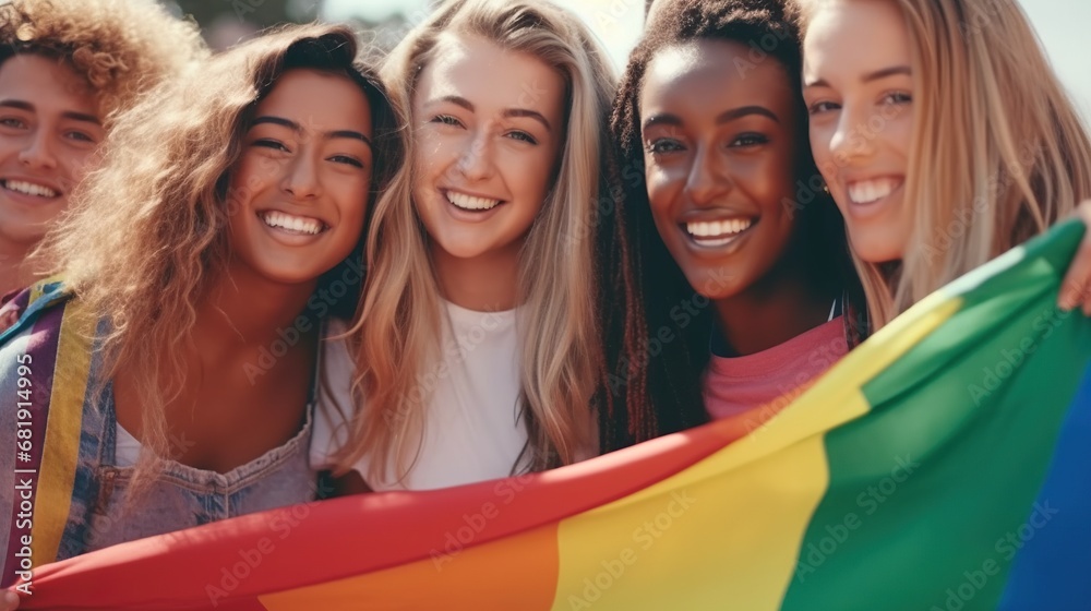 Group of friends supporting lgbtq pride Group of friends supporting lgbtq pride