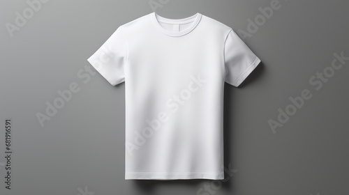 Blank T-Shirt Mockup Hanging Gracefully on the Wall, Awaiting Your Imagination to Unleash Endless Creativity in the World of Fashion and Design
