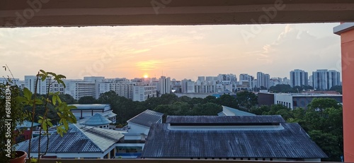 Sun Rise Singapore from HDB Building © Kim