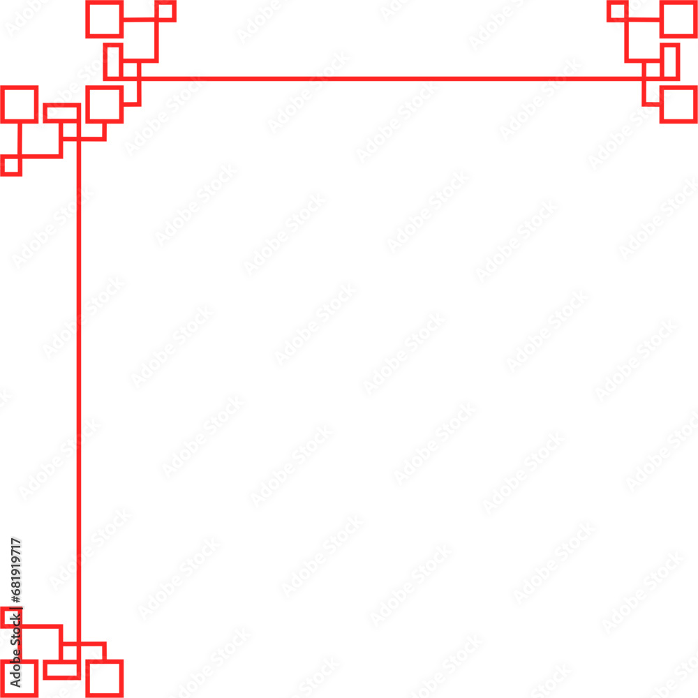 Obraz premium Asian Border Corner Illustration Isolated Background