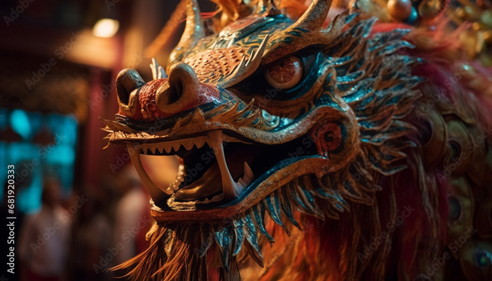 Dragon sculpture symbolizes spirituality in ancient Chinese culture and religion generated by AI