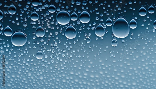 Rain drops background blue colored water texture drop pattern droplet wet wallpaper abstract macro liquid surface full frame freshness condensate splash glistering weather metal