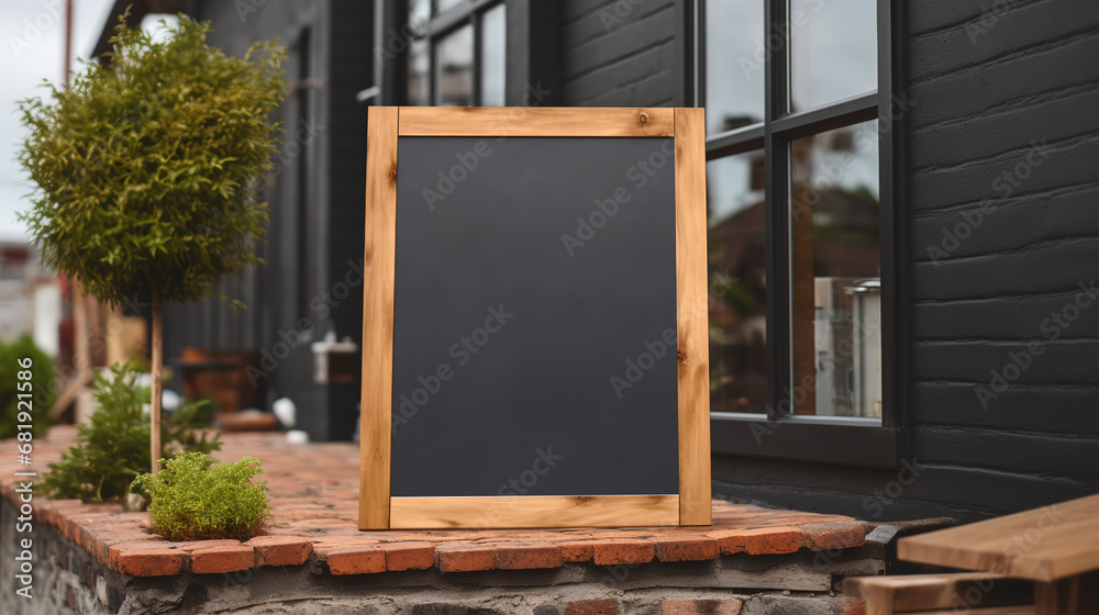 Rustic Wooden Frame Embracing the Beauty of Nature in an Outdoor Setting, Featuring a Serene and Tranquil Landscape