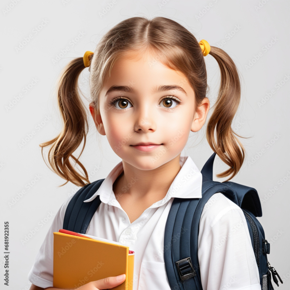 child with books Starting school, beginning a new semester. child with books Starting school, beginning a new semester.