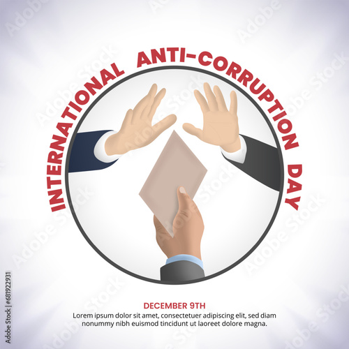 International Anti-corruption Day with an illustration of rejected corruption