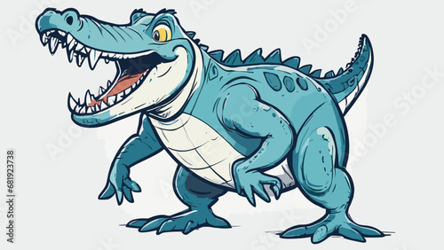 Crocodile cartoon character illustration vector image. Aligator wild design graphic design image