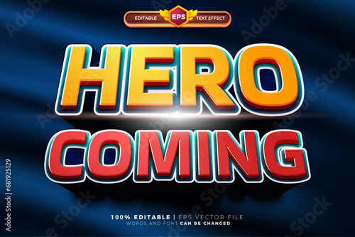 Hero Coming Comic Bold 3D Editable text Effect Style