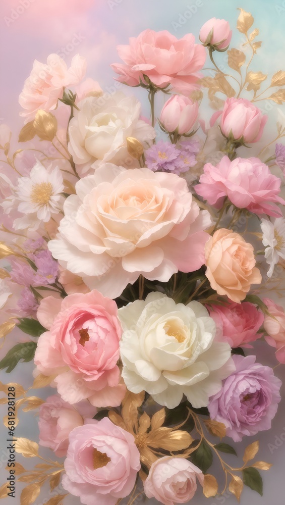 Pink Blessed Flowers Colorful Flower Background Illustration Postcard Digital Artwork Banner Website Flyer Ads Gift Card Template Pink Blessed Flowers Colorful Flower Background Illustration Postcard Digital Artwork Banner Website Flyer Ads Gift Card Template