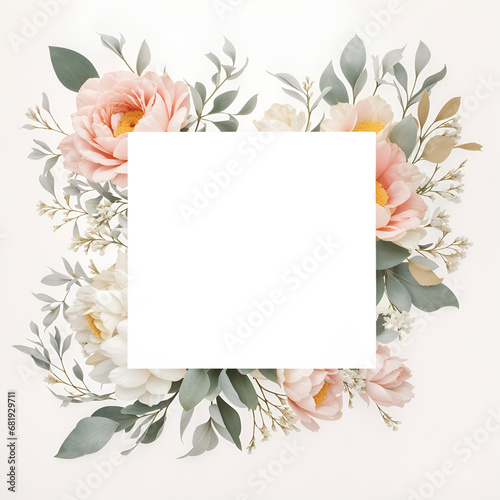 Beautiful Flower Card Design Floral Art Illustration Postcard Digital Artwork Banner Website Flyer Ads Gift Card Template