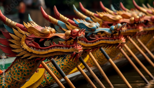 Dragon statue symbolizes spirituality in East Asian cultures' ancient architecture generated by AI