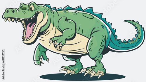 Crocodile cartoon character illustration vector image. Aligator wild design graphic design image