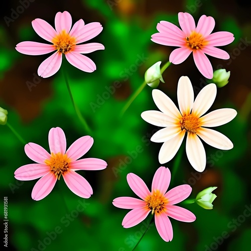 pink and white flowers