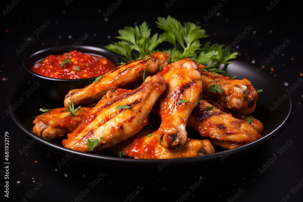 The chicken wings are perfectly cooked, with crispy skin and juicy meat. The sauce is a delicious blend of sweet and spicy flavors