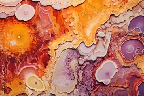 Abstract fluid art with vibrant orange and purple hues, perfect for dynamic backgrounds or creative illustrations.