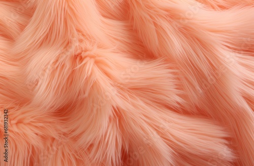 Soft peach-colored fur texture, ideal for cozy and luxurious fashion or interior design backdrops.