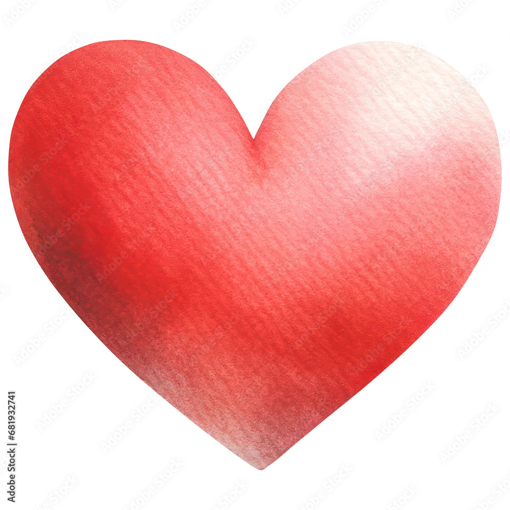 Simple Red Heart shaped, Watercolor, Isolated on Transparent Background. Generative AI Simple Red Heart shaped, Watercolor, Isolated on Transparent Background. Generative AI