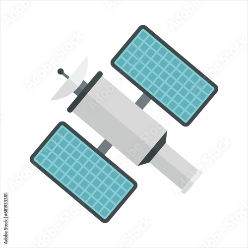 space satellite illustration on white background; space object; technology